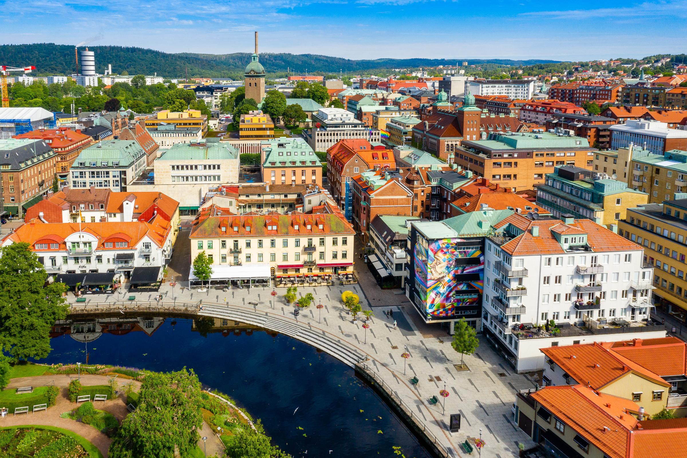 Borås centrum sett uppifrån